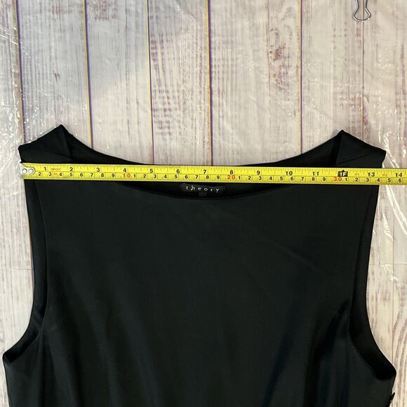 Theory Women's Black Sleeveless Dress Elastic Waist Made in USA size 6 - Picture 6 of 10